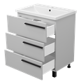 Ненси - 70 Тумба напольная  3 ящ. серая мат. эмаль П-Нен-07070-503Я