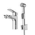 Смеситель для раковины BelBagno DUE-LVM/HGN-CRM-W0 с гигиеническим душем, без донного клапана DUE-LVM/HGN-CRM-W0
