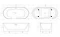 Акриловая ванна BELBAGNO BB411-1700-800-MATT, белая матовая BB411-1700-800-MATT