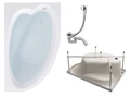 Комплект Акриловая ванна TIMO IVA1595R 150*95*70+Каркас + Слив-перелив IVA1595R-KTIVA15-SPV1505