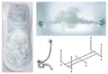 Комплект Акриловая ванна TIMO KATA1880 180*80*58+Каркас + Слив-перелив+Гидромассаж 6 форсунок KATA1880-KT18-SPV1505-T-CM