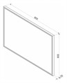 Зеркало Sting LED 800x600, рама серая ЗЛП511