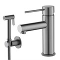 Смеситель для раковины с гигиеническим душем Timo Saona 2360/18G черное золото 2360/18G - фото 134993