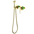 Смеситель встроенный с гигиеническим душем с защитой от ожогов Timo Saona 2339/17SM золото матовое 2339/17SM