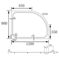 Душевой поддон ABBER AD3E120 R 120х90 асимметричный, акриловый, белый AD3E120