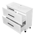 Модерн -100 Тумба напольная 2 ящ. белая мат. эмаль + раковина УТ000024621