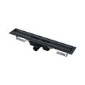 Alcaplast  APZ1BLACK Водоотводящий желоб с порогами для перфорированной решетки, черный-мат горизонтальный сток, 550 мм  APZ1BLACK-550 APZ1BLACK-550 - фото 138022