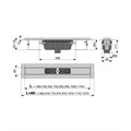 Alcaplast  APZ1 Водоотводящий желоб с порогами для перфорированной решетки вертикальный сток, 950 мм  APZ1001S-950 APZ1001S-950