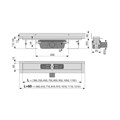 Alcaplast  APZ16 Wall Водоотводящий желоб для перфорированной решетки с фиксированным воротником к стене горизонтальный сток, 1150 мм  APZ16-1150 APZ16-1150