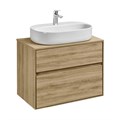 Тумба ЛИБЕРТИ 75, 2 ящ., подвесная, дуб эльвезия (под раковину ЭЛИНА 75, MILA 35, MILA 40, ОДРИ 42) 1A279501LYC70