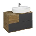 Тумба ТЕРРА 85, дуб кантри, антрацит (под раковину MILA 35, Одри 42, Лола 60) 1A247201TEKA0