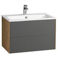 Тумба СОХО 75, дуб веллингтон, графит софт (под раковину ЭЛИНА 75) 1A258101AJA00