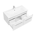 Тумба МАДРИД 100 М, 2 ящика, белая (под раковину АЙРИС 100, АЙРИС М 100, ПРЕМЬЕР 100, ПРЕМЬЕР М 100) 1A128001MA010