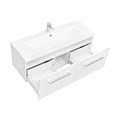Тумба МАДРИД 120 М, 2 ящика, белая (под раковину АЙРИС М 120, АЙРИС 120, ПРЕМЬЕР М 120, ПРЕМЬЕР 120) 1A170301MA010