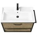 Комплект: Тумба с раковиной Лофт Фабрик 80 Дуб Кантри, Раковина Фабиа 80 1A2424K0LTDY0