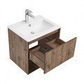 Тумба с раковиной Aquaton Форм 60 дуб велл с фасадом дуб велл, Раковина Элина 60 1A2883V4A4DW0