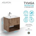 Тумба с раковиной Aquaton Форм 60 дуб велл с фасадом дуб велл, Раковина Элина 60 1A2883V4A4DW0
