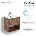 Тумба с раковиной Aquaton Форм 60 дуб велл с фасадом дуб велл, Раковина Элина 60 1A2883V4A4DW0