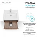 Тумба с раковиной Aquaton Форм 60 дуб велл с фасадом дуб велл, Раковина Элина 60 1A2883V4A4DW0