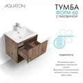 Тумба с раковиной Aquaton Форм 60 дуб велл с фасадом дуб велл, Раковина Элина 60 1A2883V4A4DW0