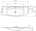 Раковина в ванную из литого мрамора AQUATON Милан 120 1A704531ML010