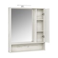 Зеркальный шкаф ФЛАЙ 80, белый, дуб крафт 1A237702FAX10