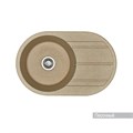 Мойка для кухни Амира 780x500x211 мм, круглая с крылом, песочный 1A712932AI220 - фото 145262