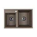 Мойка для кухни Делия 78 DBL 780x520x218 мм, прямоуг. с крылом, серый шелк 1A723132DE250 - фото 145778