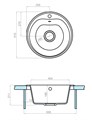 Мойка для кухни Мида 510x510x210 мм,круглая, графит 1A712732MD210