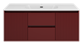 Тумба под раковину Brevita Wine 120 подвесная (бордовая) с раковиной Brevita Onda 120 01792539804