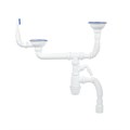 Сифон IDDIS для двойной мойки с выпуском 3 1/2 с переливом и отводом Kitchen Line (S21UPS0i84) S21UPS0i84 - фото 146971