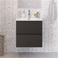 Тумба с раковиной подвесная BelBagno UNO-MINI-500-2C-SO-GSO Темно-Серый матовый, раковина белая BB-8099-3-50 12868