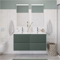 Тумба с раковиной подвесная BelBagno UNO-1200-4C-SO-VO Еловый матовый, раковина белая BB-8099-120-2 с 2-я чашами 12801