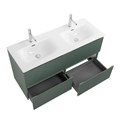 Тумба с раковиной подвесная BelBagno UNO-1200-4C-SO-VO Еловый матовый, раковина белая BB-8099-120-2 с 2-я чашами 12801