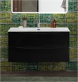 Тумба с раковиной подвесная BelBagno MARINO-CER-N-1000-2C-SO-NL-P Nero Lucido, раковина белая BB-8099-100 13036 - фото 149999