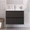 Тумба с раковиной подвесная BelBagno UNO-MINI-700-2C-SO-GSO Темно-Серый матовый, раковина белая BB-8099-3-70 12903