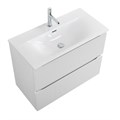 Тумба с раковиной подвесная BelBagno UNO-MINI-1000-2C-SO-BO Bianco Opaco, раковина белая BB-8099-3-100 12966