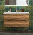 Тумба с раковиной подвесная BelBagno MARINO-CER-N-1000-2C-SO-RR-P Rovere Rustico, раковина белая BB-8099-100 13053