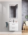 Подвесная тумба с раковиной Belbagno DUE 60 см., Bianco Lucido, DUE-600-2C-SO-BL-P + BB-8076-3-60 11482