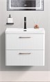 Подвесная тумба с раковиной Belbagno DUE 60 см Белый металлик DUE-600-2C-SO-BM-P + BB-8076-3-60 11485 - фото 151053
