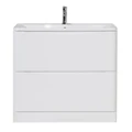 Мебель для ванной комнаты напольная BelBagno ACQUA-1000-2C-PIA-BL 100см Bianco Lucido 8689