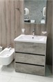 Мебель для ванной комнаты ART&MAX Family 75 см Cemento Veneto (Family-750-3C-PIA-CV + AM-LAV-750-MR-A) 6322 - фото 154992