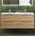 Тумба с раковиной подвесная BelBagno MARINO-CER-N-1200-4C-SO-WO-P Rovere Bianco, раковина белая BB-8099-120-2 с 2-я чашами 13084 - фото 155421