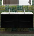 Тумба с раковиной подвесная BelBagno MARINO-CER-N-1200-4C-SO-NL-P Nero Lucido, раковина белая BB-8099-120-2 с 2-я чашами 13083 - фото 155492