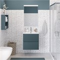 Тумба с раковиной подвесная BelBagno UNO-MINI-500-2C-SO-AO Голубой матовый, раковина белая BB-8099-3-50 12866