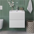Тумба с раковиной подвесная BelBagno UNO-MINI-500-2C-SO-BO Bianco Opaco, раковина белая BB-8099-3-50 12864