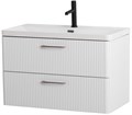 Подвесная тумба с раковиной Belbagno DUE, 80 см Белый металлик DUE-800-2C-SO-BM-P + BB-8076-3-80 11466 - фото 155954