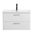 Подвесная тумба с раковиной Belbagno DUE, 80 см Bianco Lucido DUE-800-2C-SO-BL-P + BB-8076-3-80 11463