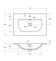 Тумба с раковиной подвесная BelBagno UNO-700-2C-SO-BO Bianco Opaco, раковина белая BB-8099-70 12752