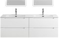 Тумба BelBagno ETNA-1400-4C-SO-2-BL с 2-й раковиной BelBagno BB1400-2-ETL, Bianco Lucido 10897 - фото 156211